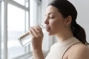 Water keeps you hydrated is good  food for eye health.